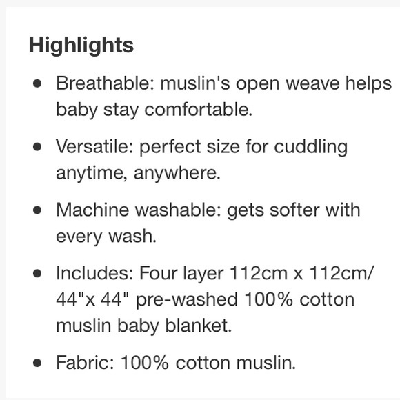 Aden+Anais Four-Layer Muslin Blanket 44x44 - Picture 5 of 8